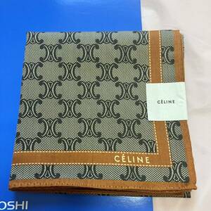 【激レア】新品/CELINE/大判ハンカチ/正規品/セリーヌ/ハイ未使用ストール/ブランド/スカーフ/マカダム柄/綿100％/メンズ紳士用/レディース