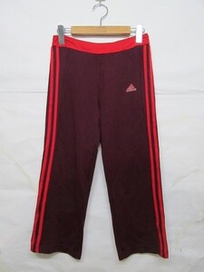 adidas アディダス クロップド パンツ レディース フィットネス 赤 M b17907