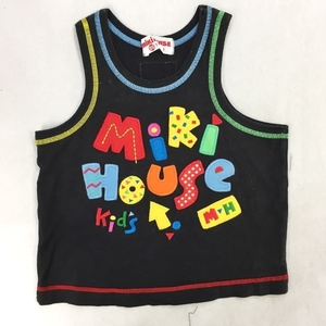 当時物★MIKI HOUSE/ミキハウス タンクトップ ワッペン ブラック 黒 サイズ80 キッズ
