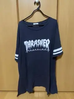 【古着】THRASHER/スラッシャー /ビッグシルエット/七部丈　Tシャツ