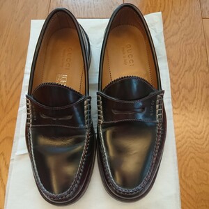 グッチ　GUCCI ローファー メンズ　7.5　伊勢丹メンズ館購入　深みのあるボルドー