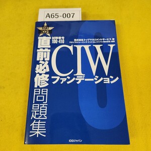 A65-007 TEST SUCCESS 直前必修問題集CIWファンデーション 試験番号1D0-410 トップマネジメントサービス著 IDGジャパン 蔵書印あり傷あり。