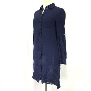 ダイアン フォン ファステンバーグ/Diane von Furstenberg☆100％シルク/長袖シャツワンピース【0/レディースS/紺/navy】dress◇cBH442