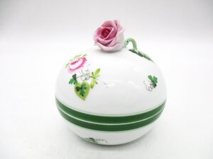 ★HEREND HVNGARY ヘレンド ハンガリー ボンボニエール ウィーンの薔薇 シュガーポット 蓋つき小物入れ★/H