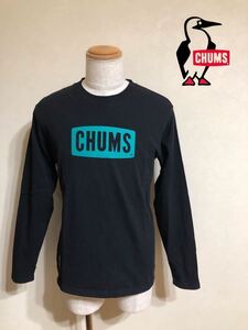 【良品】 CHUMS チャムス アウトドア ボートロゴ クルーネック Tシャツ トップス ロンT サイズM 長袖 黒 CH01-1320