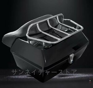 リアボックス バイク用トップケース 48L 大容量 モノキーケース バイク収納ボックス バックレスト付き ブラック