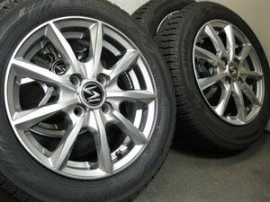 ■USED■アルミ付きスタッドレス＆YOKOHAMA iceGUARD iG60 155/65R14 4本■N-BOX/タント/ムーブ/ワゴンR/スペーシア他■