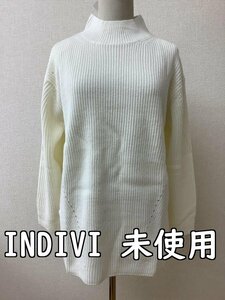 インディヴィ (INDIVI) タグ付き未使用 定価11500円 アイボリーニット サイズ38／M