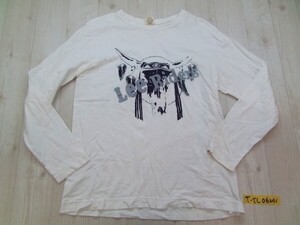 LEE RIDERS リー メンズ ビッグロゴプリント コットン ロンT 長袖Tシャツ L 白