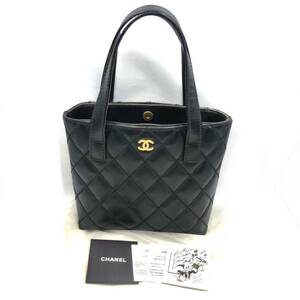 BEm096R 80 CHANEL ワイルドステッチ ココマーク トートバッグ レザー ブラック A18126 I.Y オールド ヴィンテージ ハンドバッグ