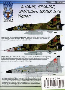 ムースリパブリックデカール MRD48-010 1/48 サーブ ビゲン AJ/SK/SF/SH 37