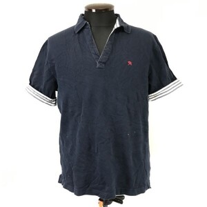 日本製★Arnold Palmer timeless★半袖/ボタンレスポロシャツ【メンズ3/navy/ネイビー】アーノルドパーマー/ゴルフ/コットン/Tops◆BH750