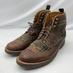 【中古】REGAL×Harris Tweed ウィングチップレースアップブーツ 25.5cm リーガル ハリスツイード ウール GN2H 60CR[240019470980]