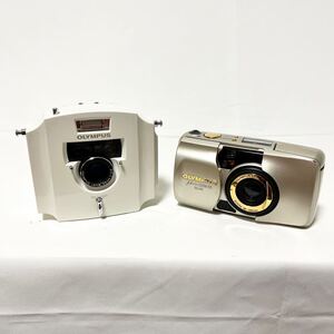 【363B】OLYMPUS オリンパス Ecru エクリュ μ ZOOM 105 DELUXE ミュー コンパクトフィルムカメラ 2台 まとめ売り