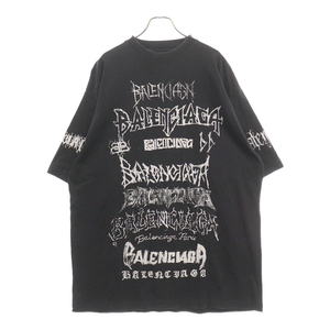 BALENCIAGA バレンシアガ 24SS DIY METAL オーバーサイズ メタルロゴプリント 半袖Tシャツ カットソー ブラック 641675 TPV03