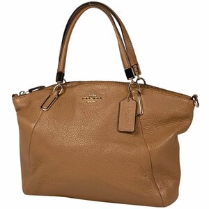 コーチ COACH ロゴ ハンドバッグ 手提げ ハンドバッグ レザー ブラウン F34493 レディース 【中古】