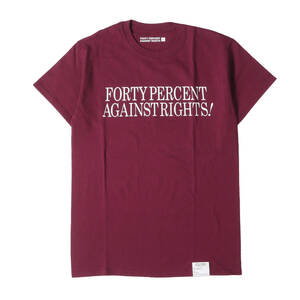 FPAR / FORTY PERCENTS AGAINST RIGHTS フォーティーパーセント アゲインストライツ Tシャツ ブランドロゴ Tシャツ バーガンディー S