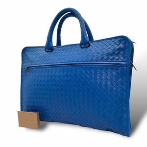 【売り切り】【極美品】BOTTEGA VENETA ボッテガヴェネタ　ブリーフケース 青　ブルー　希少色