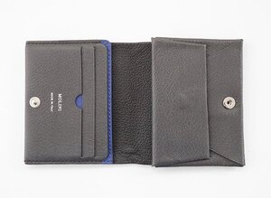 MOLINI ◆ Bifold Compact Wallet 二つ折り コンパクト 財布 ウォレット 黒×青 コインケース 札入れ イタリア製 モリニ ◆ZZ4