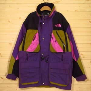 ◯希少 90s！THE NORTH FACE ノースフェイス TNF-211◆スキージャケット 裏地付き 防寒 ヴィンテージ◆メンズ マルチ Lサイズ◆AA1949