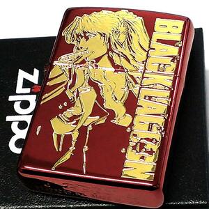 ZIPPO ライター アニメ ブラックラグーン バラライカ ジッポ 両面加工 レッド エッチング彫刻 金差し キャラクター ギフト