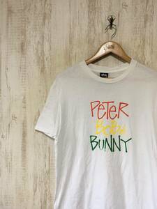 743☆【PETER BOB BUNNY ロゴTシャツ】STUSSY ステューシー 白 M