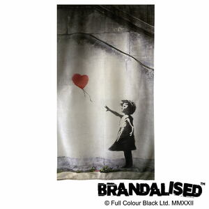 バンクシーのれん【 BRANDALISED のれん 】幅85cm×丈150cm　Balloon girl　スクリーン ストリートアート 正体不明10570921-juuku