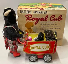 日本製 電動ブリキ Royal Cub/乳母車を押すクマ