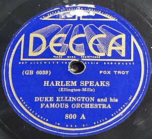 DECCA Records DUKE ELLINGTON and his FAMOUS ORCHESTRA・HARLEM SPEAKS / CHICAGO. SP盤/78レコード