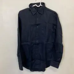 UNIQLO 長袖シャツ　M ネイビー　麻100% C1323