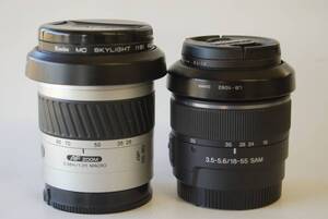 ソニー SONY DT 18-55ｍｍ F3.5-5.6 SAM SAL1855 Konica Minoltaフード付き 他中古レンズ１本 [中古・良品]