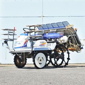 【富山】イセキ 田植機 PZ60-HVRLF 6条植 338時間 13.5馬力 ダブルタイヤ 施肥機 ロータリー式 ガソリン 水田 田んぼ 米 倉庫内保管 中古