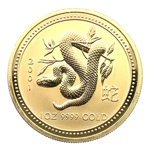 龍 金貨 オーストラリア エリザベス女王2世 1オンス 2001年 24金 純金 31.1g イエローゴールド コイン GOLD コレクション 美品