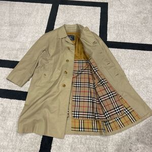 ② BURBERRY バーバリー ノバチェック Burberrys ステンカラー コート ステンカラーコート ロング丈 ベージュ ライナー付　XL相当　メンズ