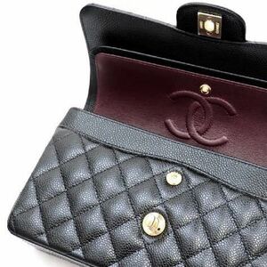 長期保管品　未使用に近い　シャネル　CHANEL 定番　 マトラッセ 23 ショルダーバッグ キャビアスキン Wフラップ ゴールド金具