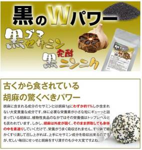 黒ゴマセサミン＆発酵黒ニンニク 約1ヵ月分 栄養強壮 美容ケア 健康食品 サプリメント
