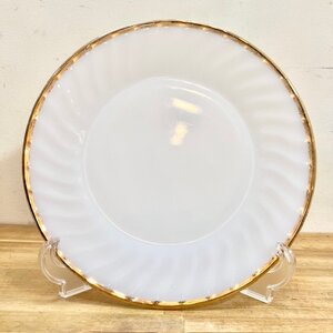 FireKing ファイヤーキング ゴールドリム ディナープレート 大皿 ヴィンテージ vintage オールド キッチン雑貨 食器 アメリカ 【B1731】