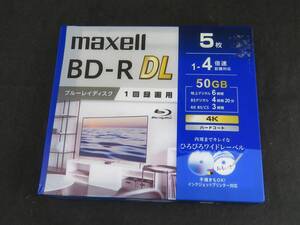 未使用 maxell 録画用ブルーレイディスク BD-R DL 4倍速 5枚組 BRV50WPG.5S　*1020