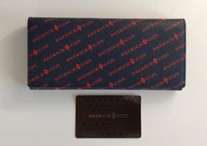 新品 PATRICK COX パトリックコックス 二つ折り 長財布 ネイビー × レッド