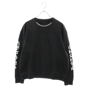 CHROME HEARTS クロムハーツ SWTSHRT PLVRスウェット ネックロゴプリントスウェットトレーナー ブラック