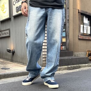 TANAKA New Mid Washed The Jean Trousers ウォッシュドダメージ加工ワイドデニムパンツ 8069000113471