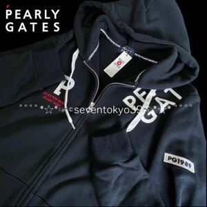 新入荷 本物 新品 42936145 PEARLY GATESパーリーゲイツ/5(サイズL) 超人気 フルジップスウェットパーカー フーディー 日本製