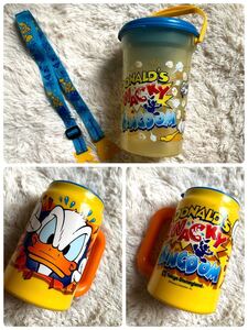 TDL ドナルドワッキーキングダム ポップコーンケース & ドリンクカップ 1999年 当時物 クワッキー ダックシティ パルパルーザ