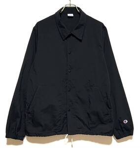 Champion コーチ ジャケット（M）黒 チャンピオン ナイロン アウター 裏地なし メンズ 薄手 春 秋