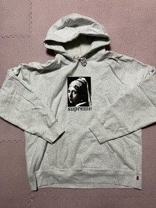 ★XL★　20fw Supreme Pearl Hooded Sweat shirt Ash Grey gray 真珠の耳飾りの少女　シュプリーム　パーカー