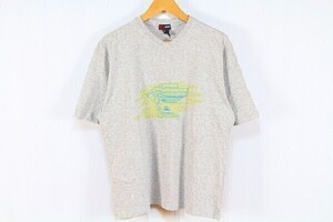 VERSACE SPORT ヴェルサーチ 綺麗め Tシャツ トップス 半袖 Vネック メデューサ ロゴプリント ティーシャツ L グレー メンズ [886450]