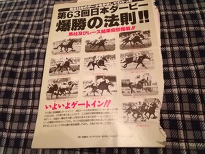 競馬　1996年　第63回日本ダービー予想など競馬記事切り抜き5枚