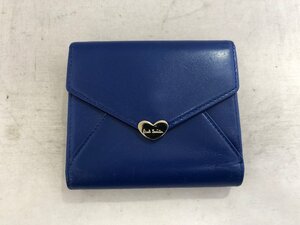 【PAUL SMITH】ポールスミス　折財布　パープルネイビー×ネオンピンク　レザー　SY02-FQW