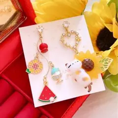 数量限定❣️大人可愛い 夏 ひまわり ゆらゆら ハンドメイド ピアス イヤリング