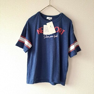 未使用タグ付き green label relaxing ユナイテッドアローズ ロゴTシャツ カットソー ネイビー サイズ135 130 キッズ Y043